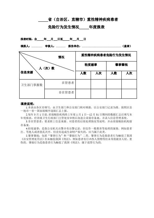 5)重性精神疾病管理治疗工作年度报表