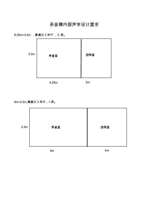 录音棚声学内部要求及平面图