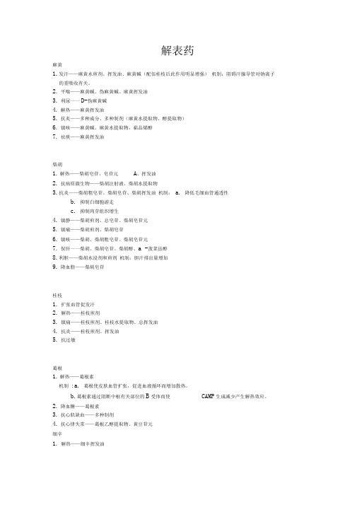 (完整word版)初级中药师中药药理学笔记