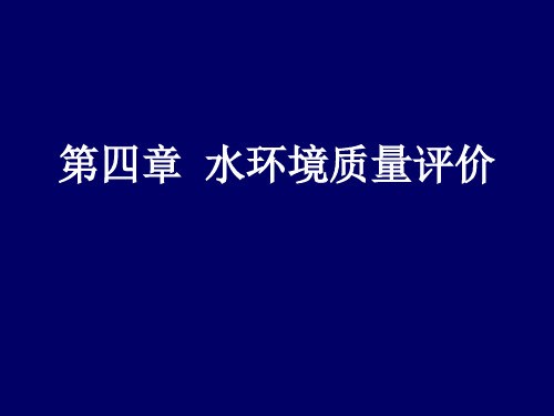 4水环境质量评价