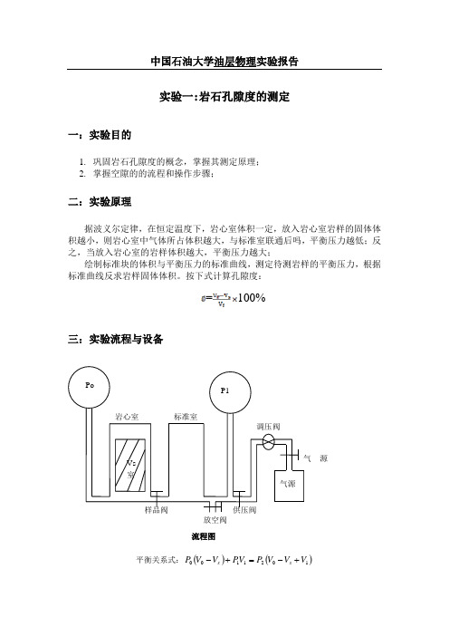 实验一：岩石的孔隙度的测定