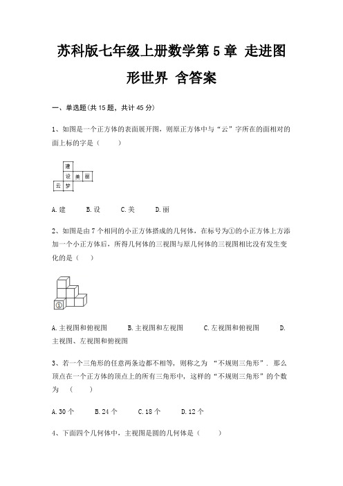 苏科版七年级上册数学第5章 走进图形世界 含答案