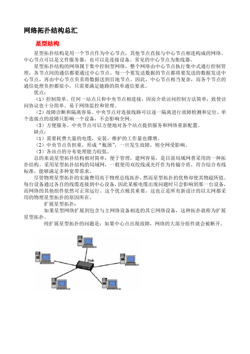 网络拓扑结构大全和图片(星型、总线型、环型、树型、分布式、网状拓扑结构).