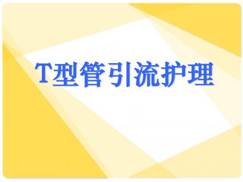 T型管的临床应用及护理 PPT课件