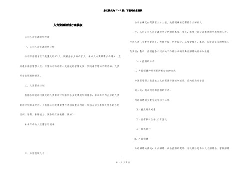 人力资源规划方案模板