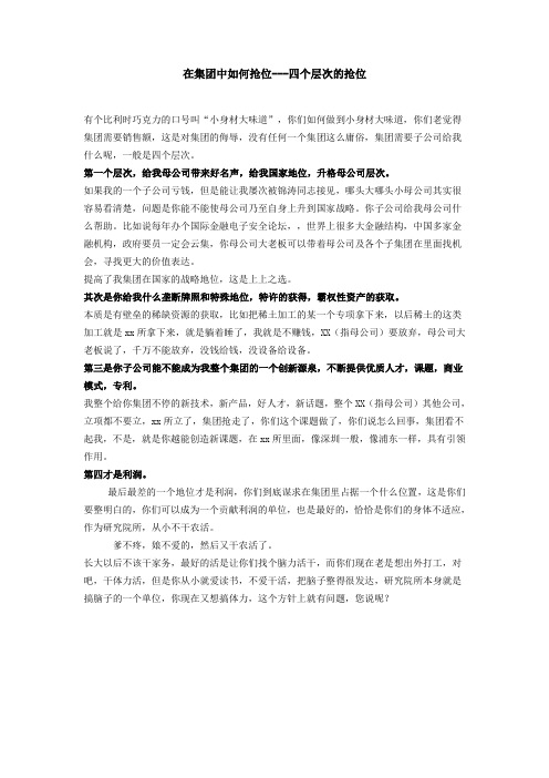在集团中如何抢位----子公司定位