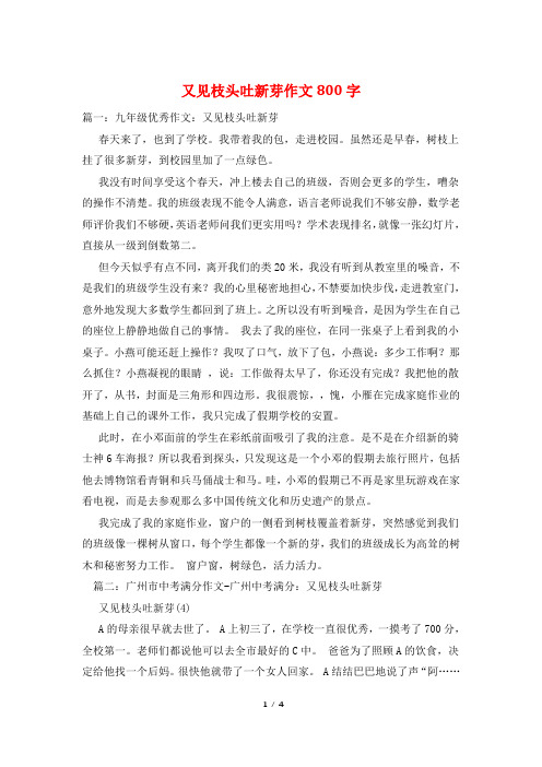 又见枝头吐新芽作文800字