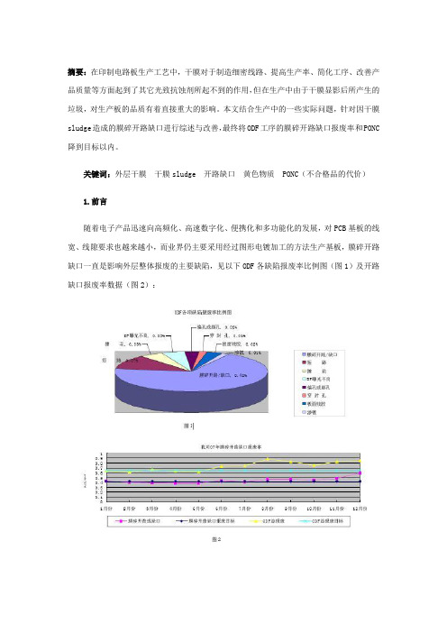 干膜Sludge对膜碎开路缺口的影响及改善