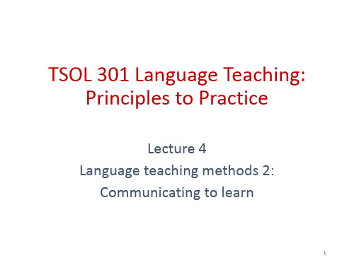 TESOL Language teaching methods, part 2