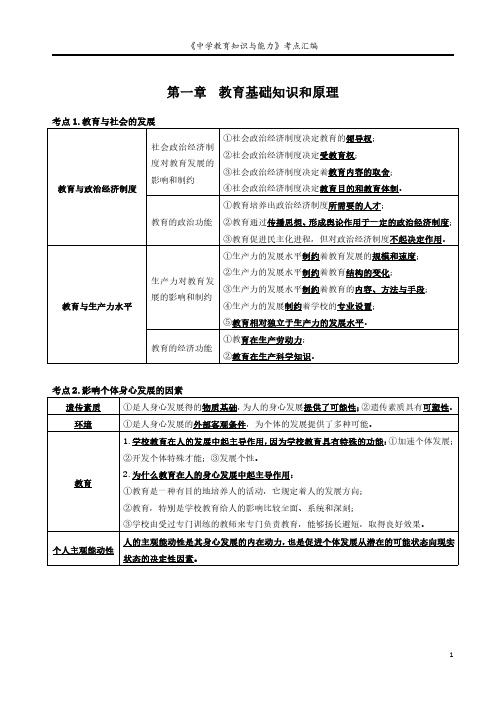 中学教师资格证《教育知识与能力》考点汇编