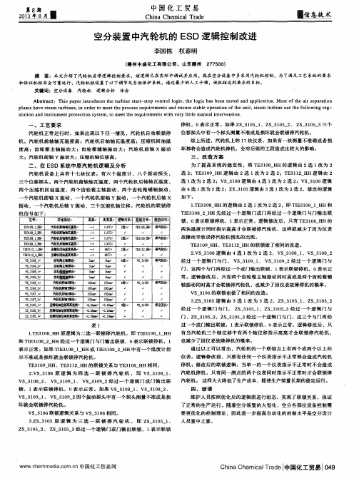 空分装置中汽轮机的ESD逻辑控制改进