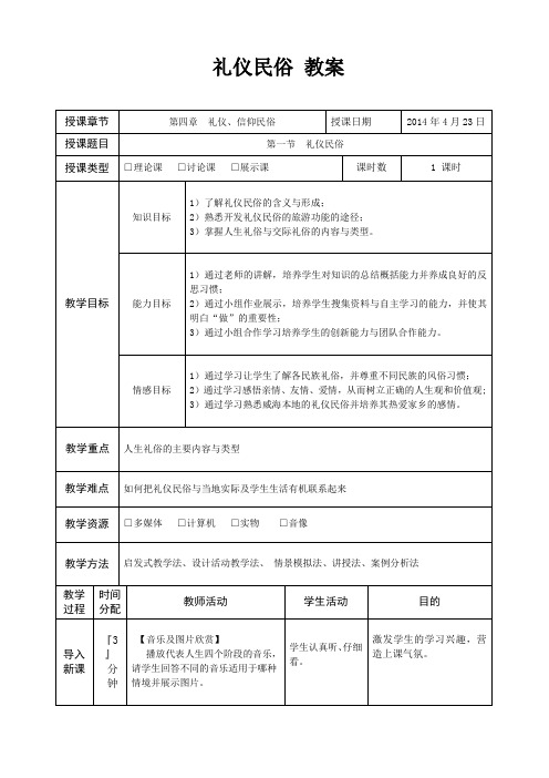 礼仪民俗 教案