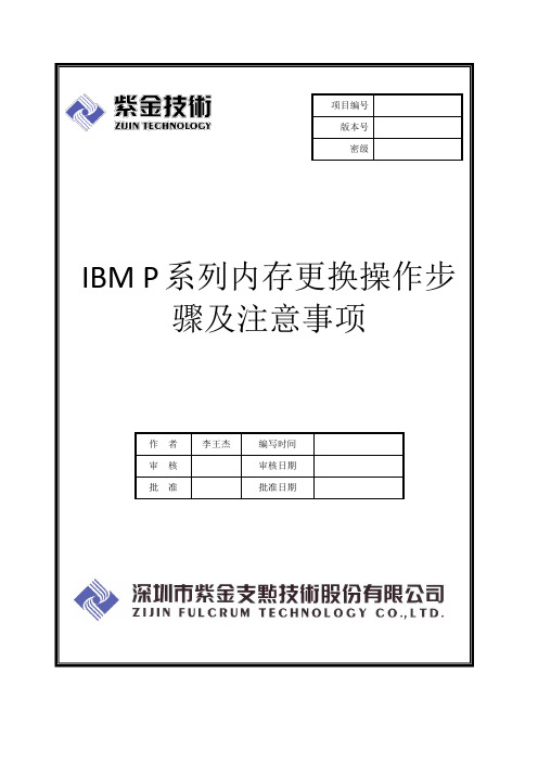 IBM 系列内存更换操作步骤及注意事项