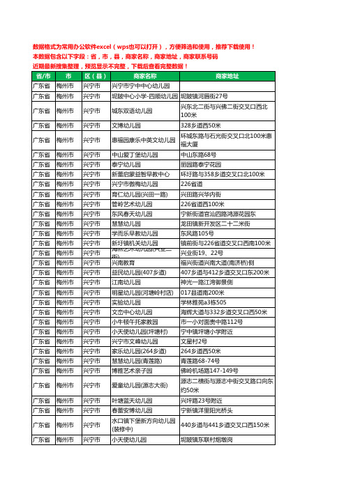 新版广东省梅州市兴宁市幼儿园工商企业公司名录名单黄页大全266家