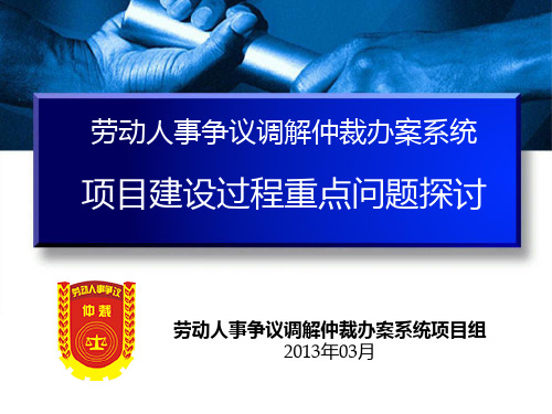 07 劳动人事争议调解仲裁办案系统项目建设过程重点问题探讨PPT课件