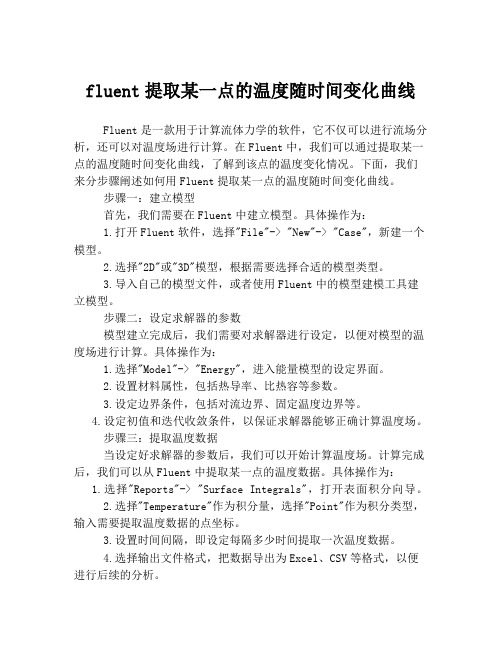 fluent提取某一点的温度随时间变化曲线