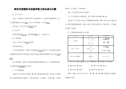 高三物理一轮复习 力的合成与分解教学一体案