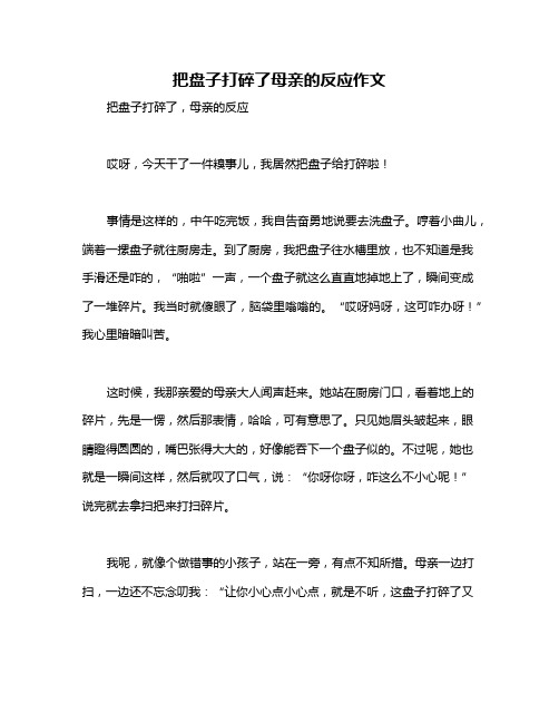 把盘子打碎了母亲的反应作文