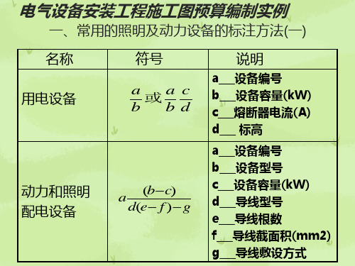 预算实例电气预算