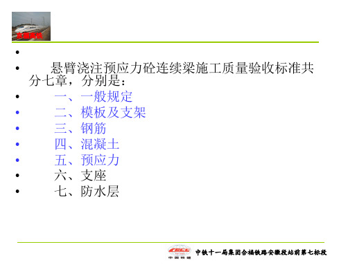 悬臂浇筑连续梁施工技术标准