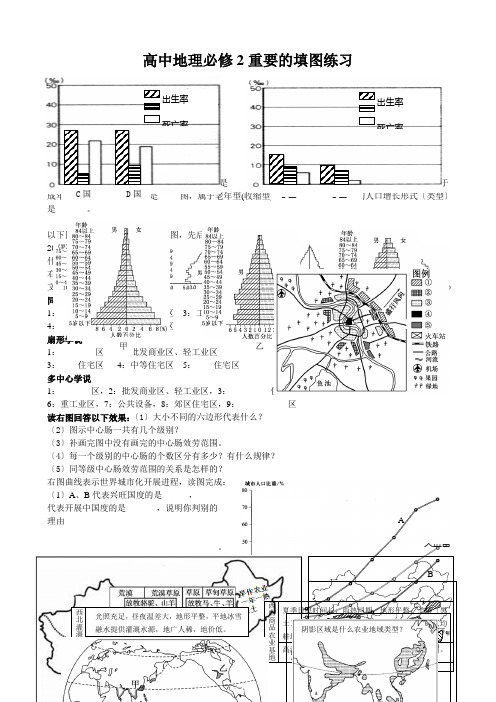 高中地理必修2重要的填图练习