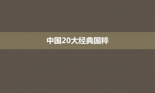 中国20大经典国粹