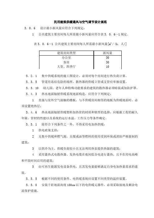 水暖、通风强制性条文