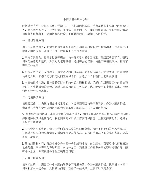 小班级组长期末总结