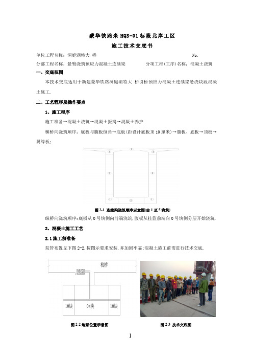 蒙华铁路洞庭湖特大桥引桥混凝土连续梁悬浇块混凝土施工技术交底(全面)