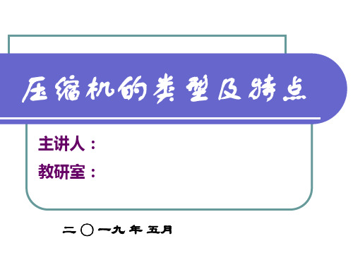 化工压缩机的类型及特点