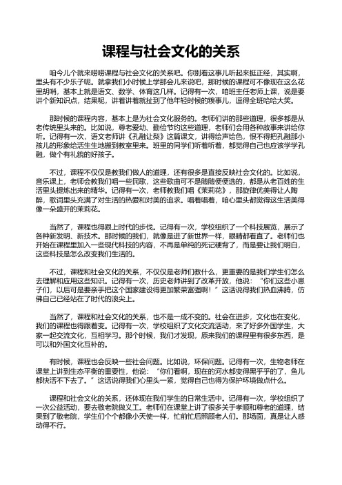 课程与社会文化的关系