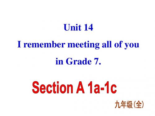 人教新目标九年级(全)精品课件 Unit 14 Section A1