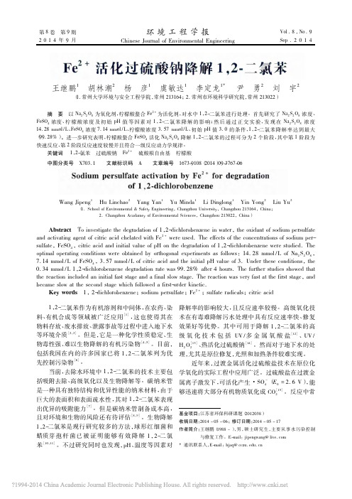 Fe_2_活化过硫酸钠降解1_2_二氯苯_王继鹏