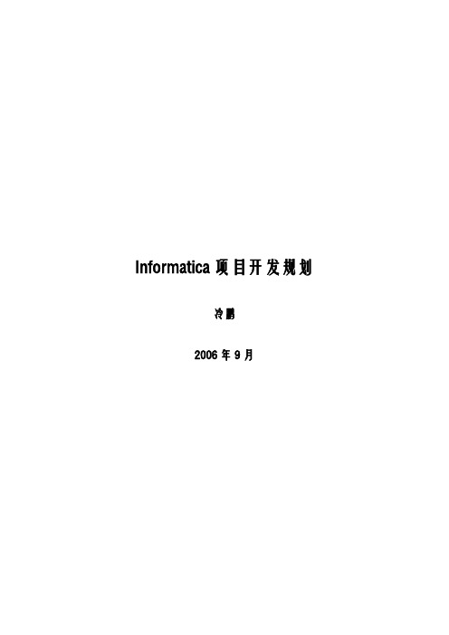 INFORMATIC 开发规范