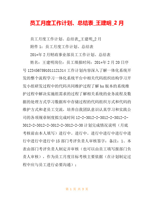 员工月度工作计划、总结表_王建明_2月