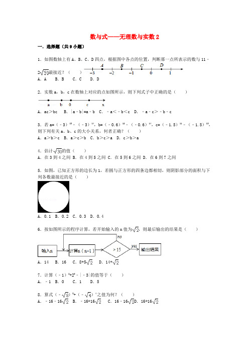 中考数学总复习(2)无理数与实数-精练精析(2)及答案解析