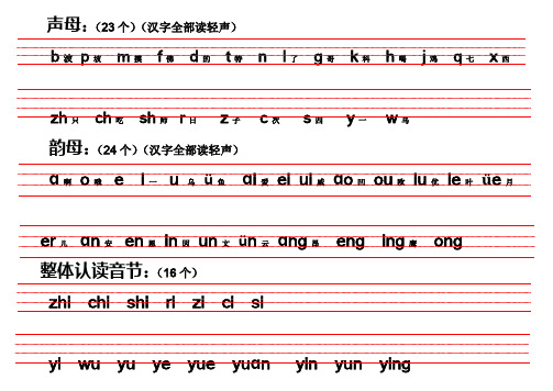 声母表、韵母表、整体认读音节表。大字体 (自动保存的)