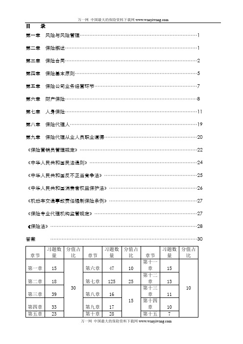 保险代理人资格考试章节练习题