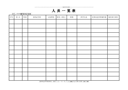 质量记录表格CMA