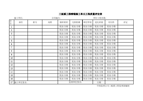 砼锚杆评定表