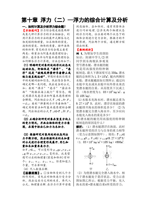 初中物理解题方法与技巧第十章  浮力综合