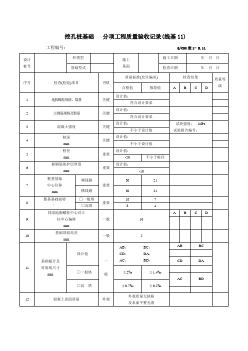 挖孔桩基础   分项工程质量验收记录11