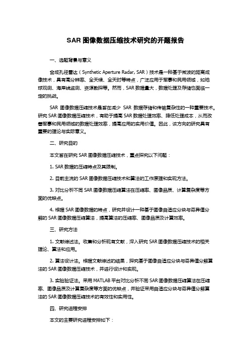 SAR图像数据压缩技术研究的开题报告