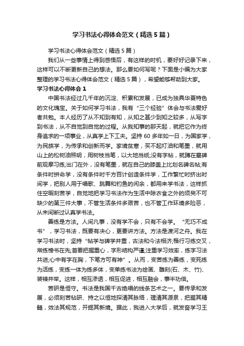 学习书法心得体会范文（精选5篇）