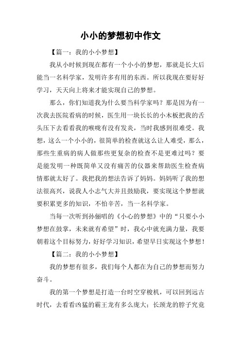 小小的梦想初中作文