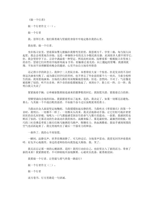 做一个行者(作文16篇)