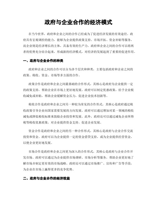 政府与企业合作的经济模式