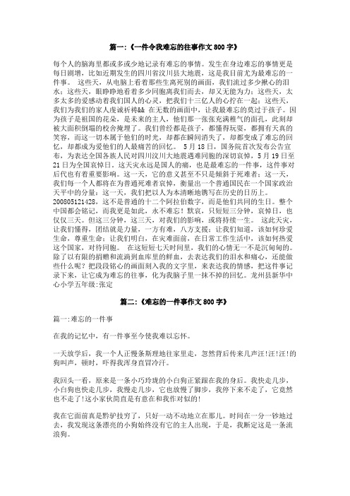 关于一件令我难忘的事的作文800字