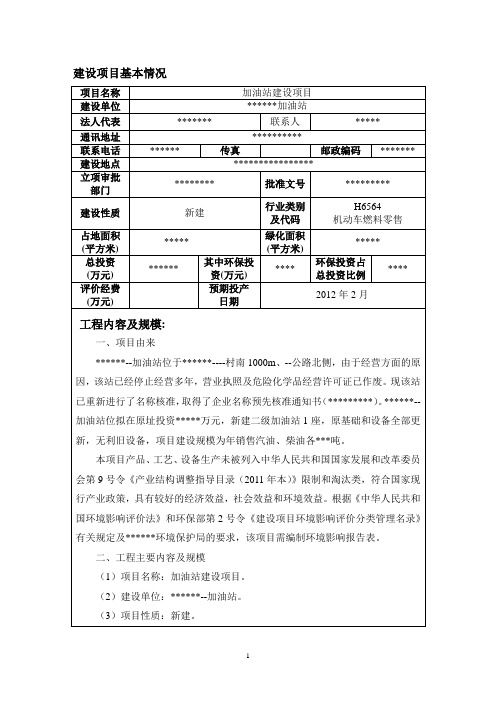 加油站报告表