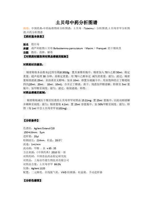 土贝母中药分析图谱
